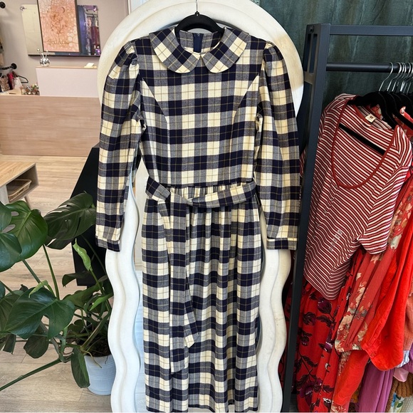 Vintage Laura Ashley wool blend plaid dress - Picture 1 of 10